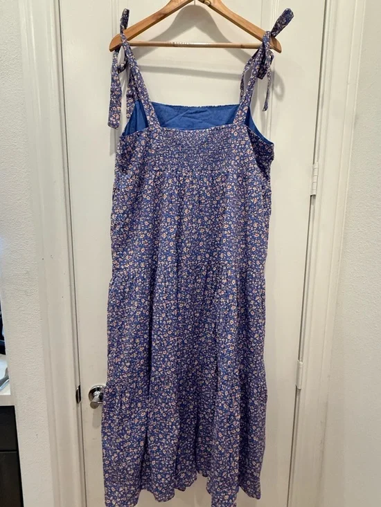Madewell Lavender-Blue Floral Tiered Maxi Dress - Picture 4 of 8